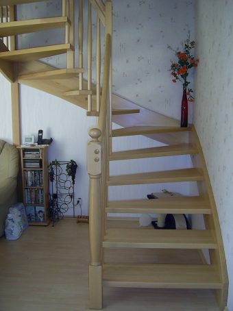 172 WangenBolzen Treppe Massivholzbuche Farbe Natur